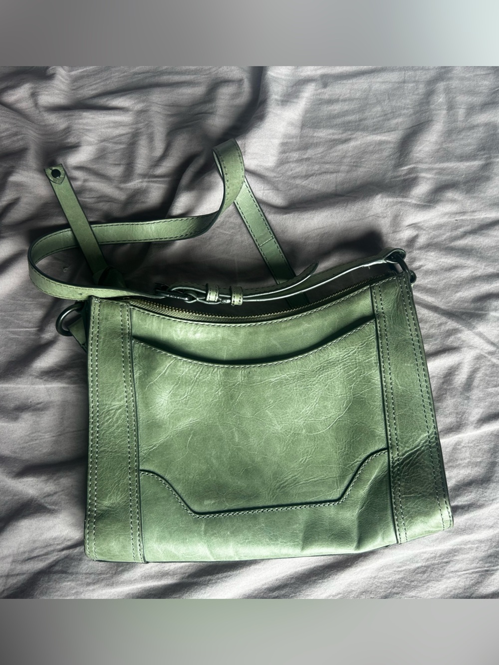 Frye Sage Green Leather Melissa Crossbody Bag